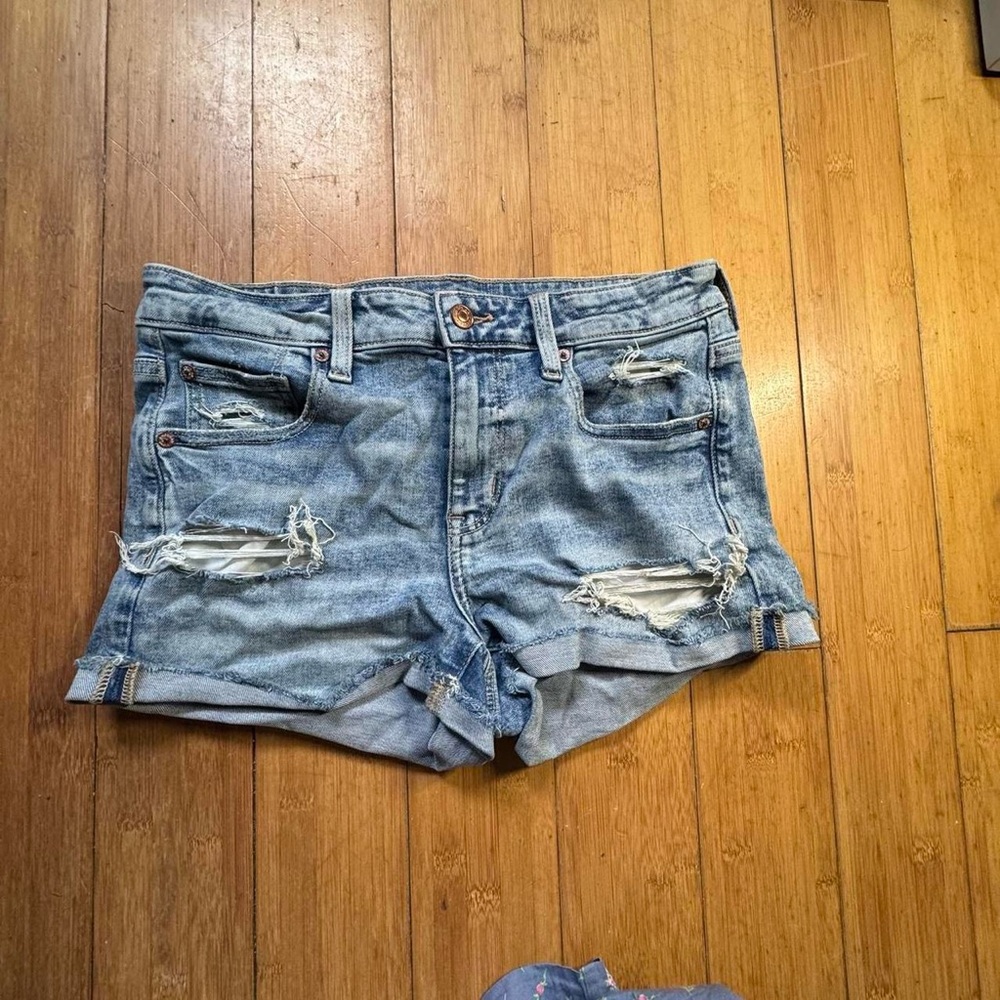 Distressed Denim Shorts